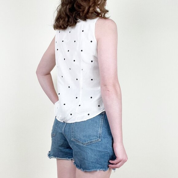 Vintage 100% Silk Button Down Shirt Sleeveless Blouse Preppy Academia Old Money - Picture 3 of 6